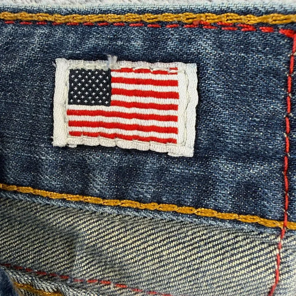 True Religion Billy Bootcut Jeans Mens 38 Blue Made USA 100% Cotton